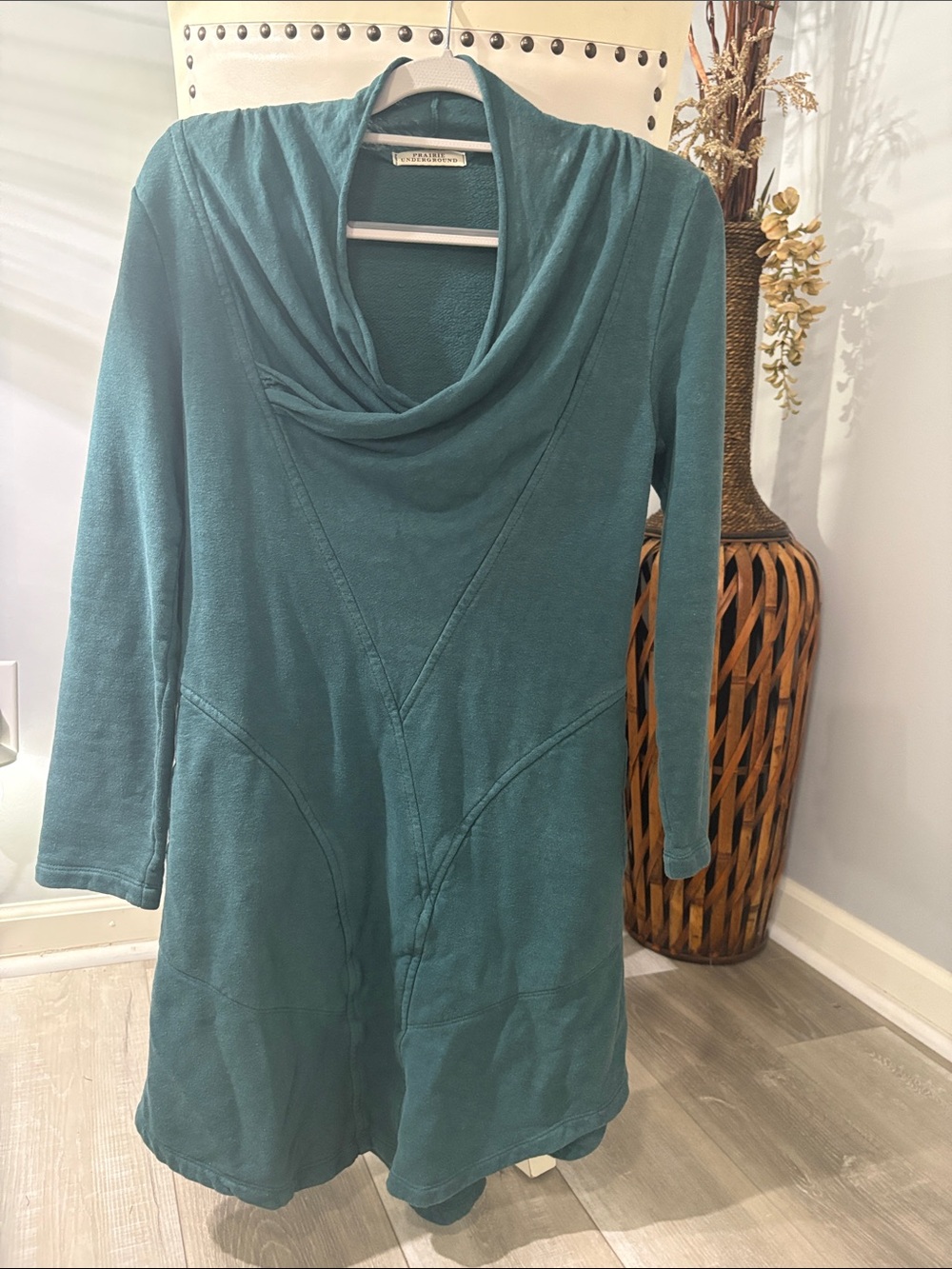 Prairie Underground Teal Cowl-Neck Tunic